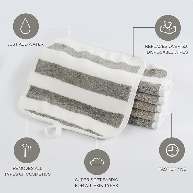 SINLAND Microfiber Facial Cloths Fast Drying Washcloth 8inch x 8inch Absorbent