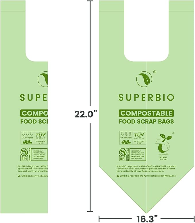 SUPERBIO 2.6 Gallon Compostable Bags