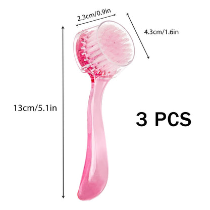 3 Pcs Facial Cleansing Brush, Useekoo Manual Face Brushes for Cleansing and Exfoliating, Face Scrubber to Massage, Deep Pore Exfoliation, Makeup Remove and Skin Care with Soft Bristles