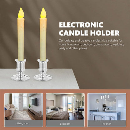 Zerodeko 12 Pack Plastic Decorative Candle Stands Taper Candle Base Holder Set for Tabletop Wedding