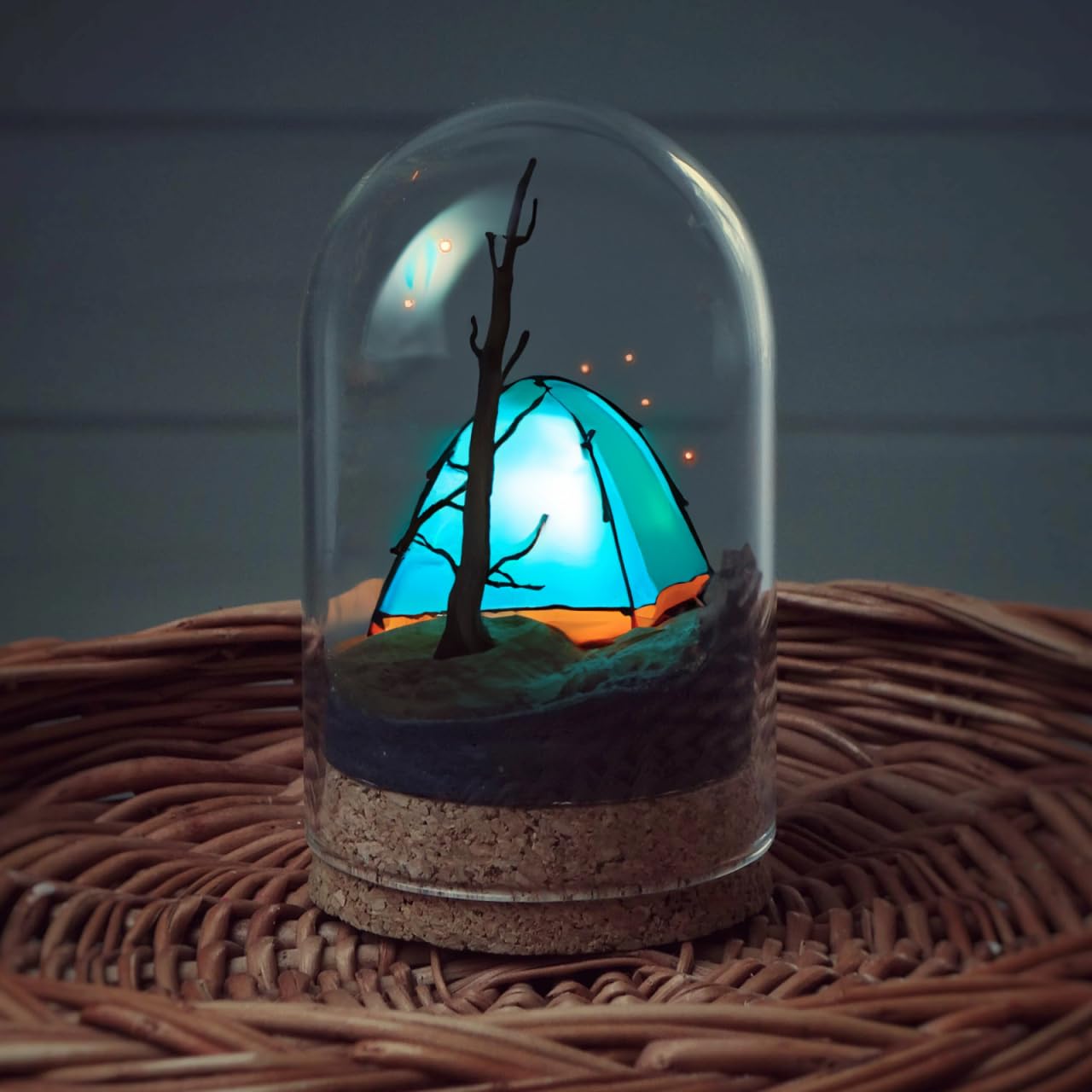 Ipetboom 5pcs Cloche Glass Dome Display Covers with Cork Base - Tabletop Centerpiece Bell Jar Showcase Terrarium for Eternal Flowers Gold Rose Micro Landscape Flower Plant Preserved - 3.9x2.4in