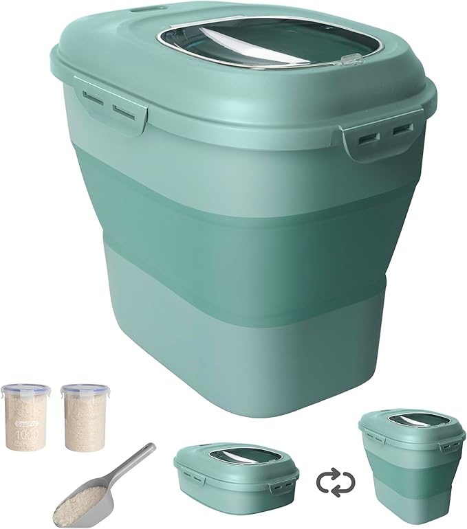 20-50 Lbs Food Storage Containers, Collapsible Rice Container