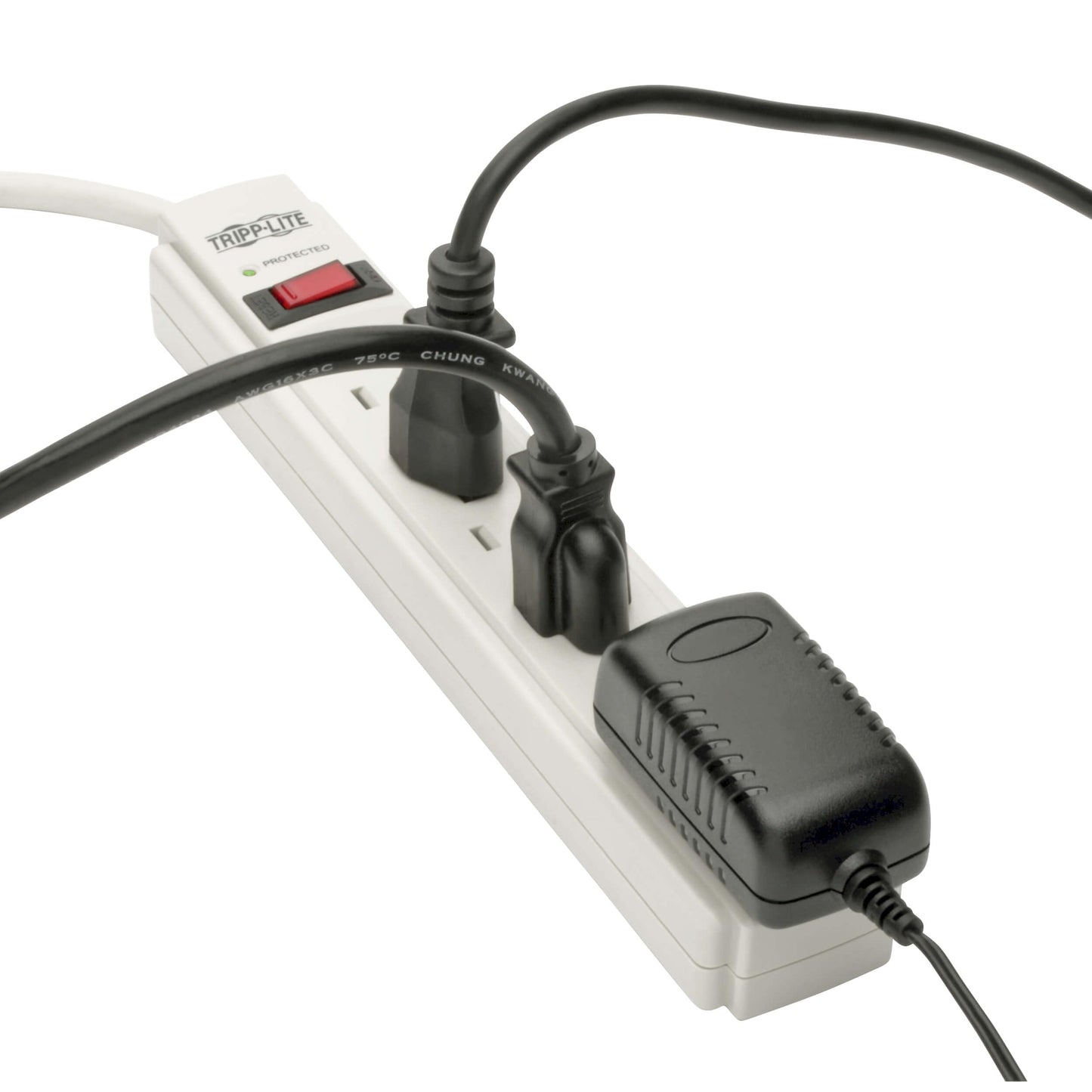 Eaton Tripp Lite series 6 Outlet Surge Protector Power Strip, 6ft Extension Cord, 900 Joules, 15A Circuit Breaker, UL Certified, Black (TLP606B)