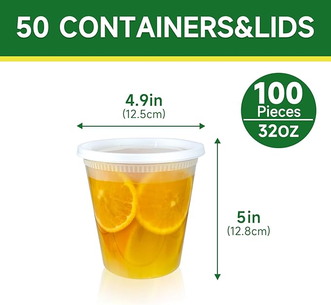 50 Set 32 oz Deli Containers