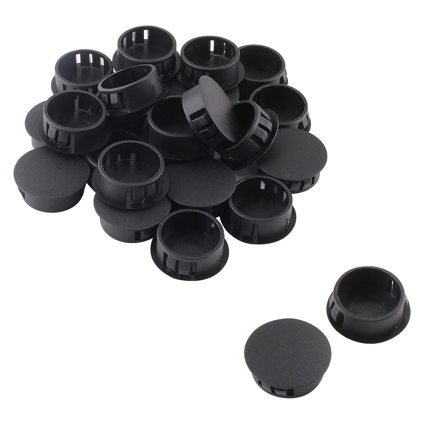 Jersvimc 25Pcs 3/4 Inch(19mm) Black Hole Plug Plastic Hole Cover, Round End Cap Flush Type Tube Insert, Pipe Post Panel Plug for Chair Furniture Glide Protectors
