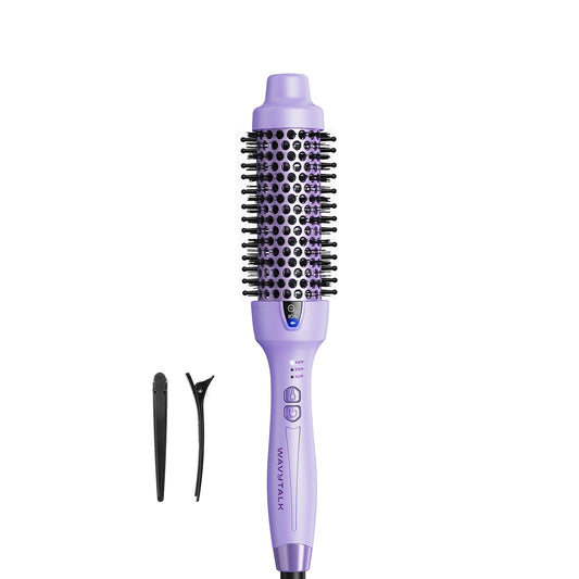 Wavytalk Updated Version Thermal Brush, 1.5 Inch Negative Ion Blowout Express Thermal Round Brush Creates Salon-Quality Blowouts, lonic Frizz Reduction Makes Hair Shinier & Smoother (Millennial Pink)