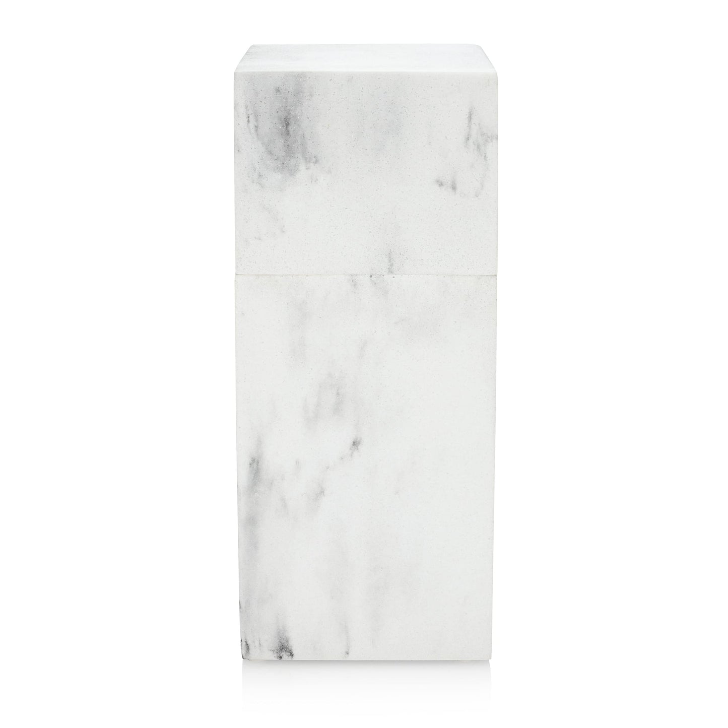 Essentra Home Toothbrush Holder with Lid, Elegant White Marble Bathroom Toothbrush & Toothpaste Organizer – Blanc Collection