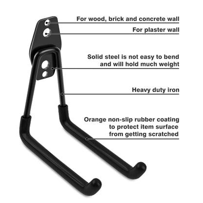 Remiawy Garage Hooks, 14 Pack Heavy Duty Garage Storage Hooks Steel Tool Hangers for Wall Mount Utility Hanger with Anti-Slip Coating for Garden Tools, Ladders, Bikes, Bulky Items