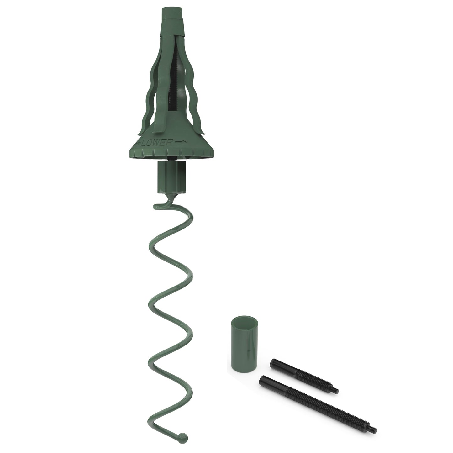 [Christmas Tree Topper Holder] - Twist-on Holiday Universal Tree Topper Stabilizer Fits Most Base Types- Metal Green Support Rod with Adjustable attachments to stabilize Seasonal Treetop Ornaments