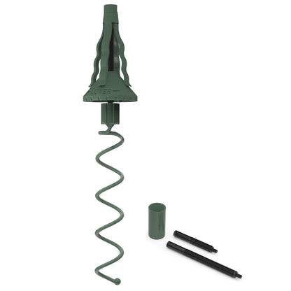 [Christmas Tree Topper Holder] - Twist-on Holiday Universal Tree Topper Stabilizer Fits Most Base Types- Metal Green Support Rod with Adjustable attachments to stabilize Seasonal Treetop Ornaments