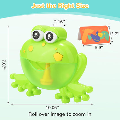 Light Up Baby Bath Bubble Toy with 24 Classical Nursery Rhymes, Automatic Frog Bubble Maker for Kids