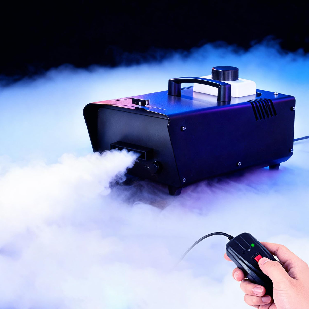 Low Lying Fog Machine with Remote Fast Heating Easy Opertative Dry Ice Compatible for Stage Halloween Wedding Escape Room Effects
