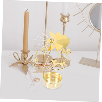 ULDIGI Candle Carousel Holder Elegant Rotating Metal Candle Stand for Romantic Dinners Weddings and Home Decor Unique Decorative Centerpiece for Tea Lights