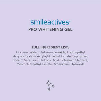 Smileactives Teeth Whitening Kit, Complete at Home Teeth Whitening Treatment, Travel Size Tooth Whitening, Stain Remover for White Teeth, Contains Clinical-Grade Hydrogen Peroxide, 60 Day Kit