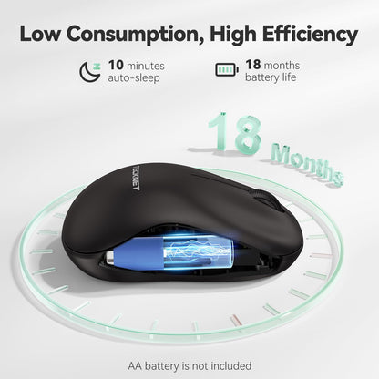 TECKNET Wireless Mouse for Laptop, 2.4G Silent Computer Mouse Quiet Click with 5 DPI Levels,Contoured Grip,Small Portable 30 Months Battery Cordless Mice for PC, Chromebook, Mac - Pink