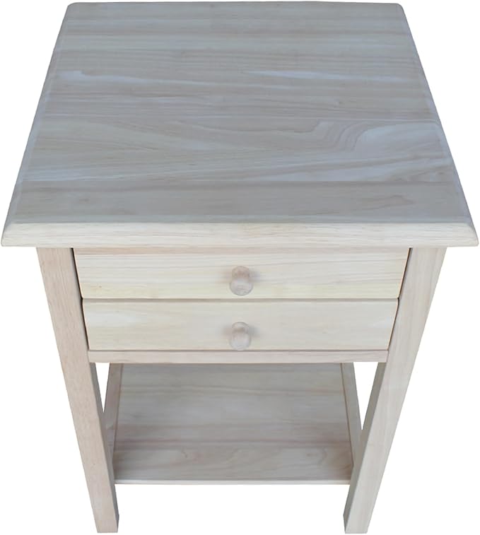 International Concepts, 25.6"H Rectangular Lamp/ End/ Side Table, 2 Drawers