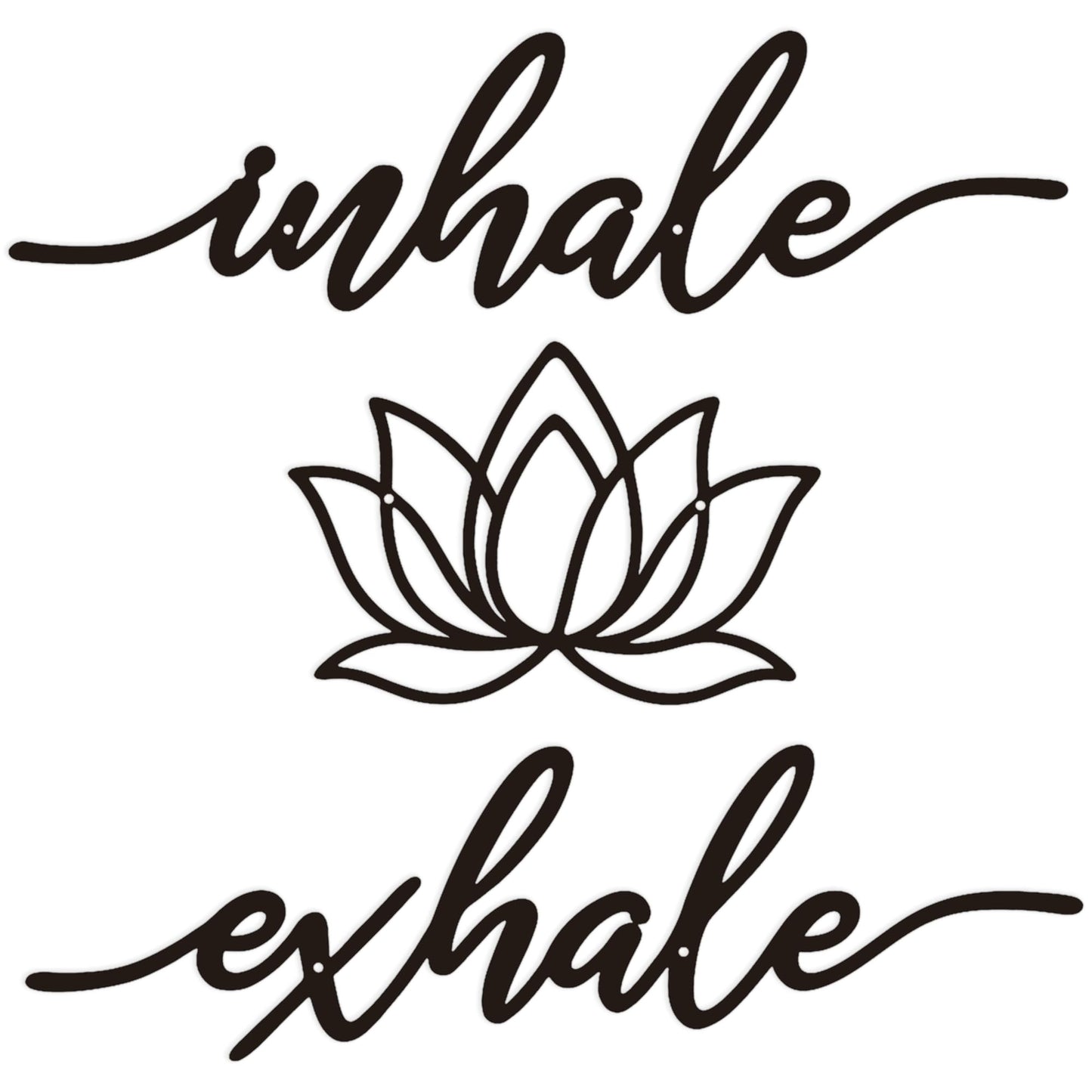 Inhale Exhale Wall Art Meditation Room Zen Wakk Decor Black Metal Yoga Sign Decorative Spiritual Decor for Living Room Bedroom Shelf