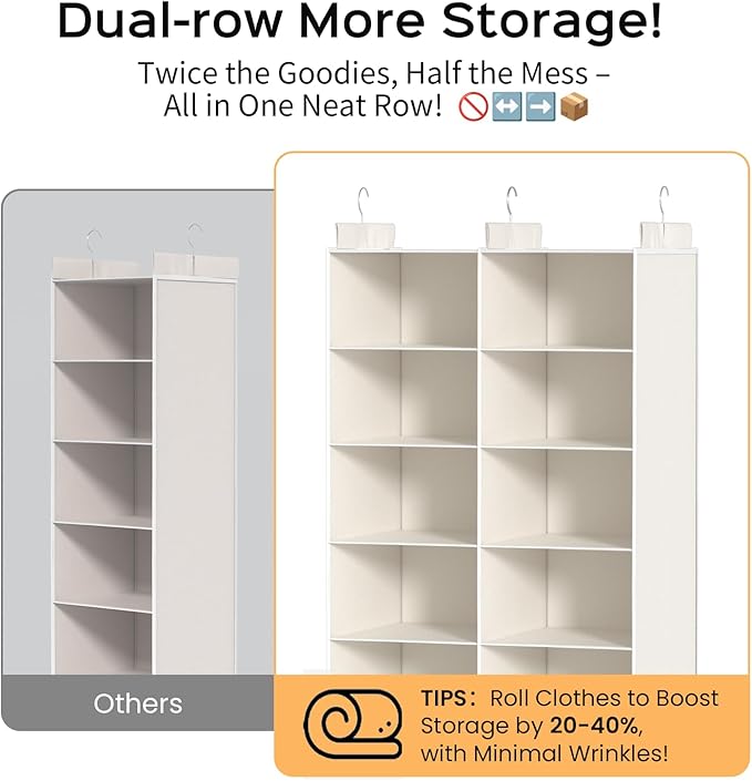 White 5-Tier Hanging Closet Storage Organizer