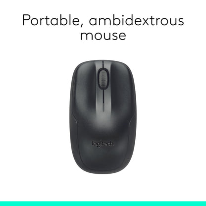 Logitech MK220 Compact Wireless Keyboard and Mouse Combo for Windows, 2.4 GHz Wireless with Unifying USB-Receiver, 24 Month Battery, Compatible with PC, Laptop, QWERTY UK English Layout - Black