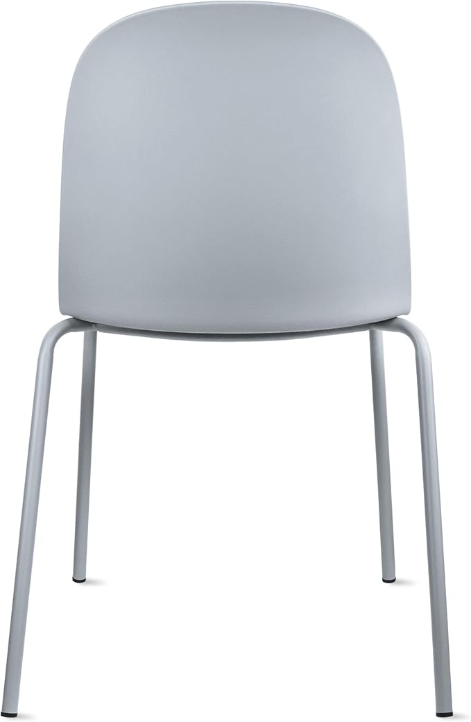 2xhome Modern Stackable Armless Dining Chair | Plastic Shell Seat with Metal Legs | Indoor or Outdoor Use | Home Kitchen Patio (1, Grey, No Padding)