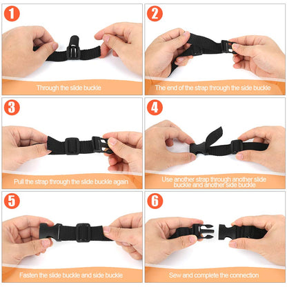 YGDZ 1 Inch Buckles, 35 Side Release Plastic Buckles and Tri-Glide Slides Parachute Black Buckles for Backpack Luggage Strap Pet Collar