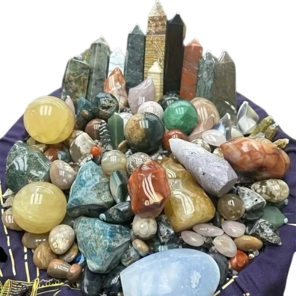 Generic 1LB Crystal Spoon Mystery Crystal Bag Quartz Crystal Raw Stone DIY Crystal Jewelry