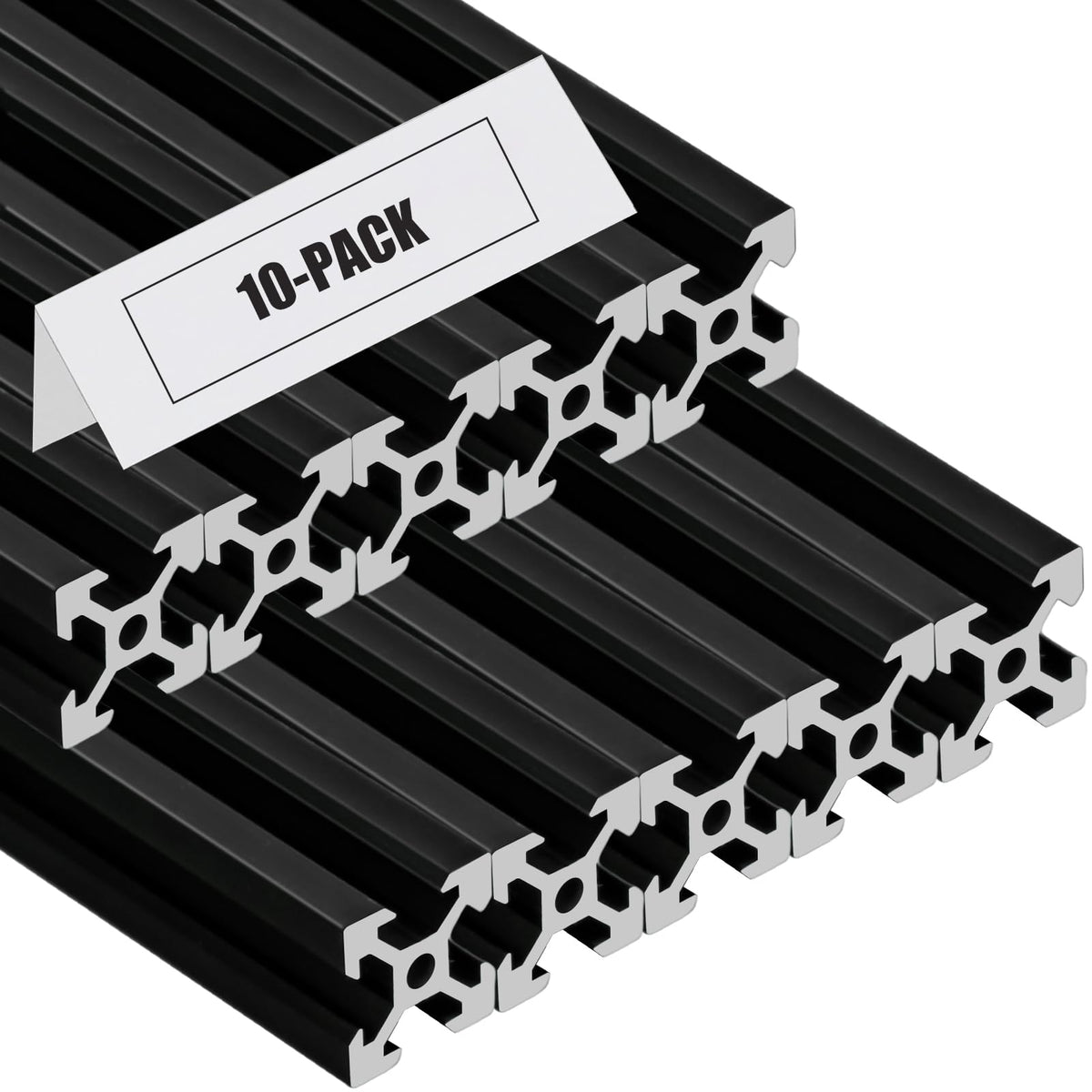 2020 V Aluminum Extrusion, 10PCS 2000mm European Standard Anodized Extruded Aluminum Profile Extrusion Linear Rail for 3D Printer and CNC Machine DIY Projects- Black