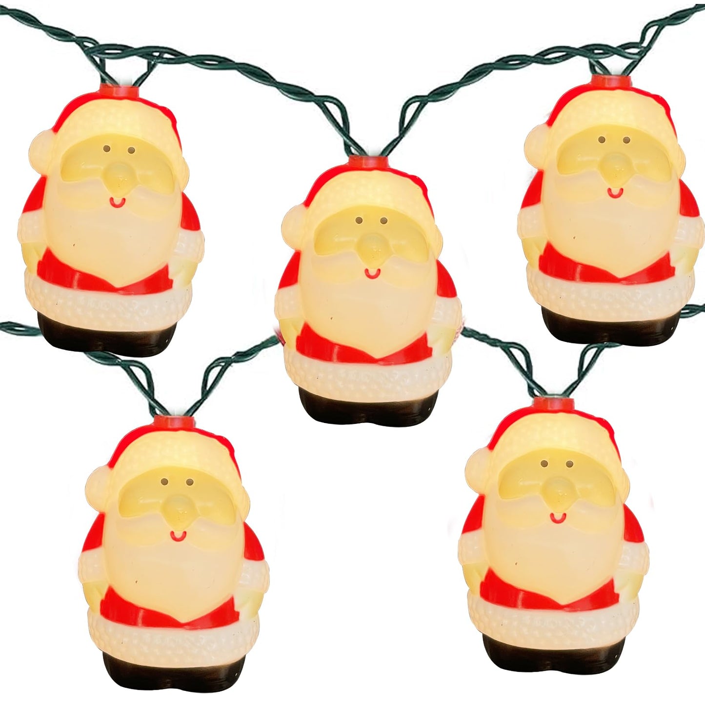 Christmas Santa String Lights, 8.5Ft Christmas Decorations Lights Outdoor with 10 Santa Claus Lights, Plug in Christmas Fairy Lights Waterproof for Indoor Xmas Tree Window Patio Garden Bedroom Decor
