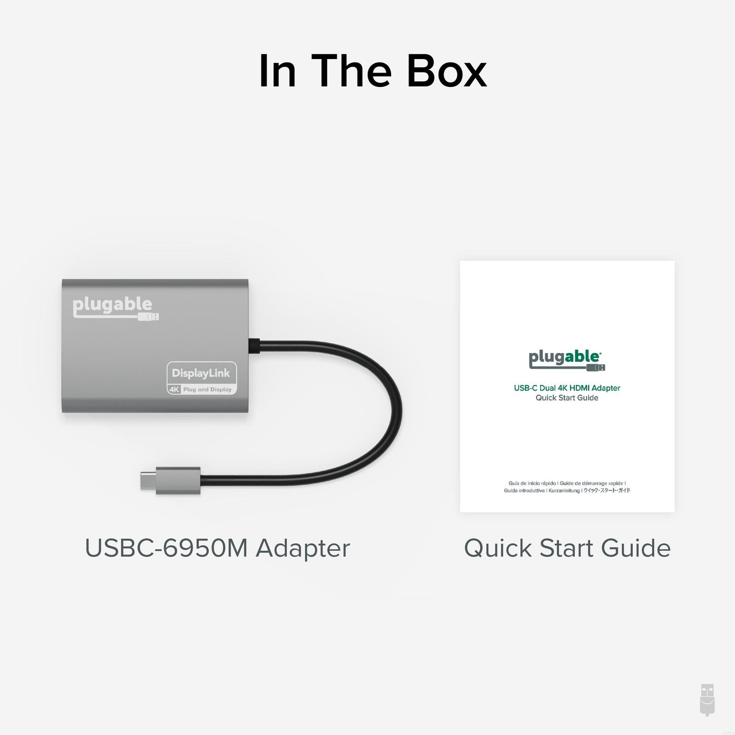 Plugable USB C to HDMI Adapter, Dual Monitor 4K 60Hz for Apple Mac M1/M2/M3, DisplayLink Multiple Displays for Thunderbolt Macbook or iMac, Driver Required (USBC-6950M)