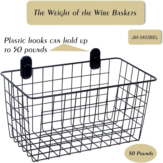2 Pack【Extra Large】Hanging Kitchen Basket, Wire Storage Basket,