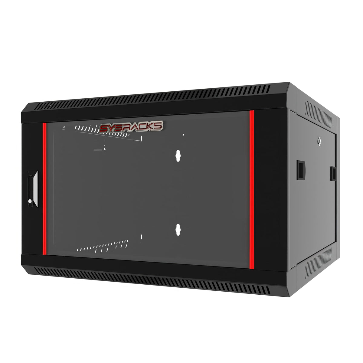 Sysracks 6U Wall Mount Server Rack Cabinet, 19” Network Enclosure, 24” Deep, Locking Glass Door, Custom-Ready IT Rack