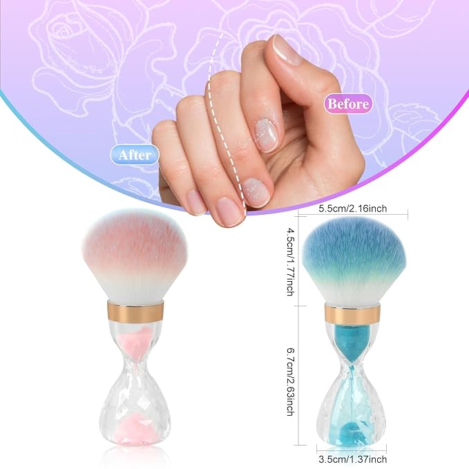 Nail Dust Brush for Acrylic Nails, Soft Brush Nail Art Dust Powder Remover