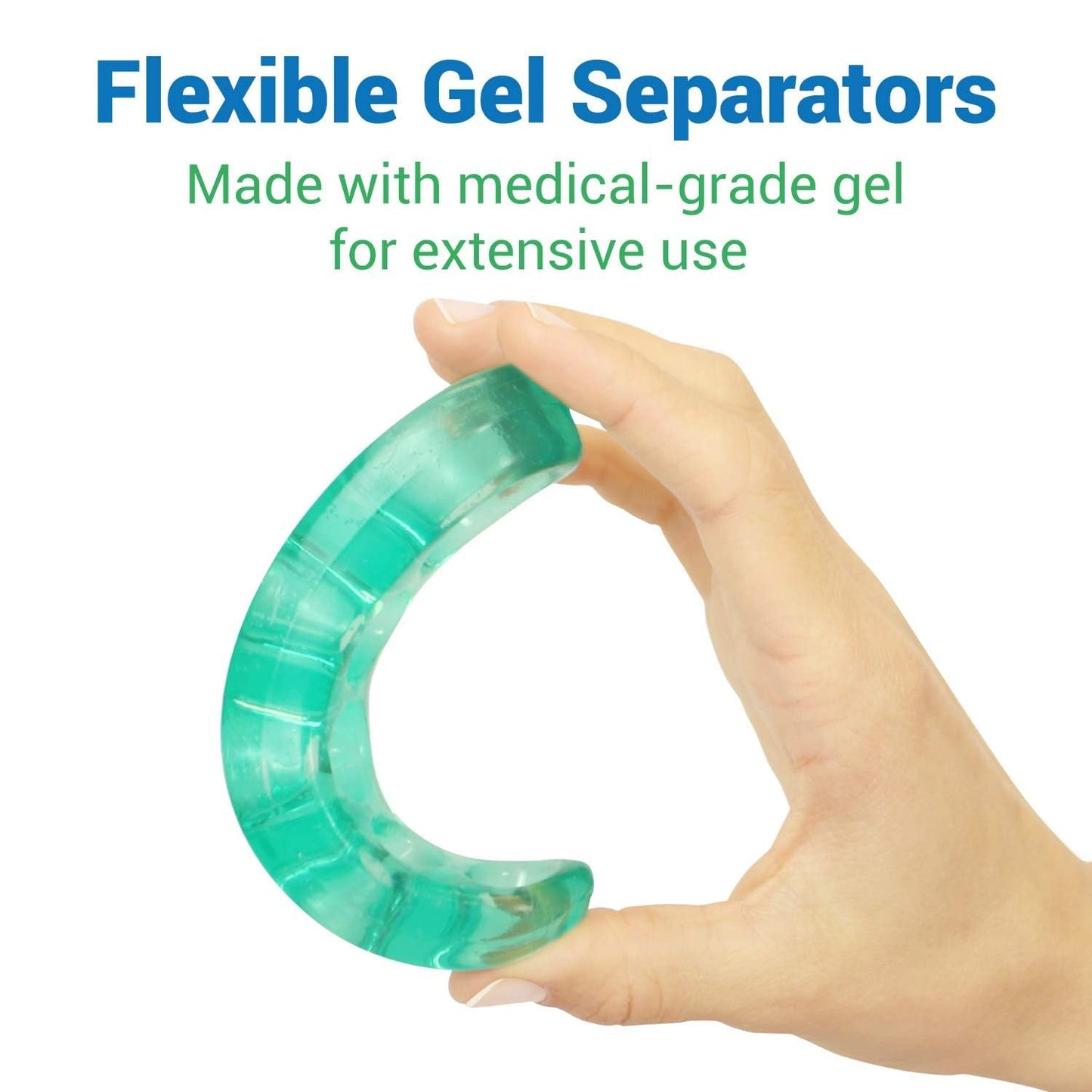 ViveSole Toe Separators for Men & Women Medium (2 Pairs) - Silicone Gel Spreaders - Therapeutic Spa Stretchers for Plantar Fasciitis, Bunions, Overlapping Hammer Toe Spacers - Metatarsal Yoga Cushion