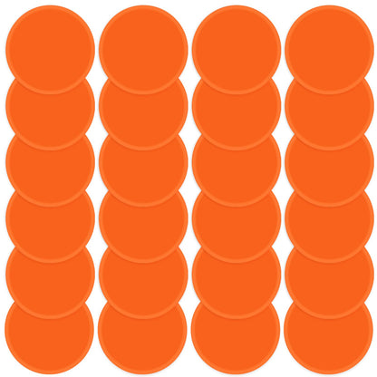 TuXHui Poly Spots 4 inch Flat Cones Spot Markers for Gym/PE Training, Dance, 24 Pcs Non-Slip Rubber Floor Dots Flat Disc Markers for Soccer Basketball Sports Agility Drills, Classroom Activities