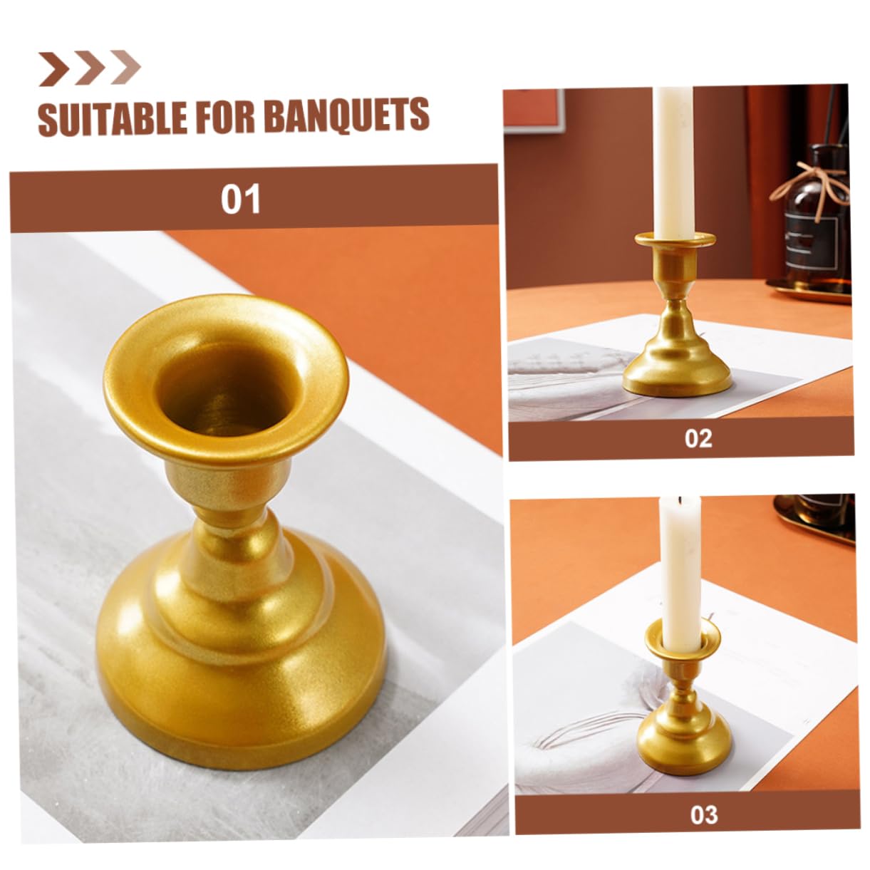 PRETYZOOM Retro Metal Candle Holder for Tabletop Elegant Pillar Candlestick Stand for Home Decor Weddings and Parties Decorative Centerpiece for Tealight and Taper Candles