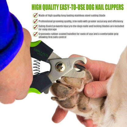 Dog Nail Clippers with Safety Guard - Superior Sharpness - Designed by Vets - Suitable for Thick Nails - Best for Medium and Large Dogs - Professional Stainless Steel Dog Claw Clippers