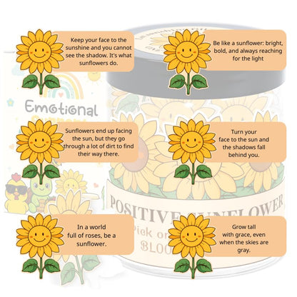 Sunflower Gifts For Women - Mothers Day Gifts For Mom, Women, Teens, Kids, Girls - 60 Positive Affirmation Cards Jar - Birthday Gift For Womens, Mom, Coworkers, Friends, Sister