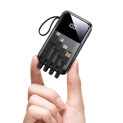 Power Bank, 15000mAh Portable Charger with Built in Cable, 22.5W Fast Charging, 6 Outputs, Slim Travel Essential Battery Pack with LED Display, Compatible with iPhone 17/16/15/14/13, Samsung, iPad