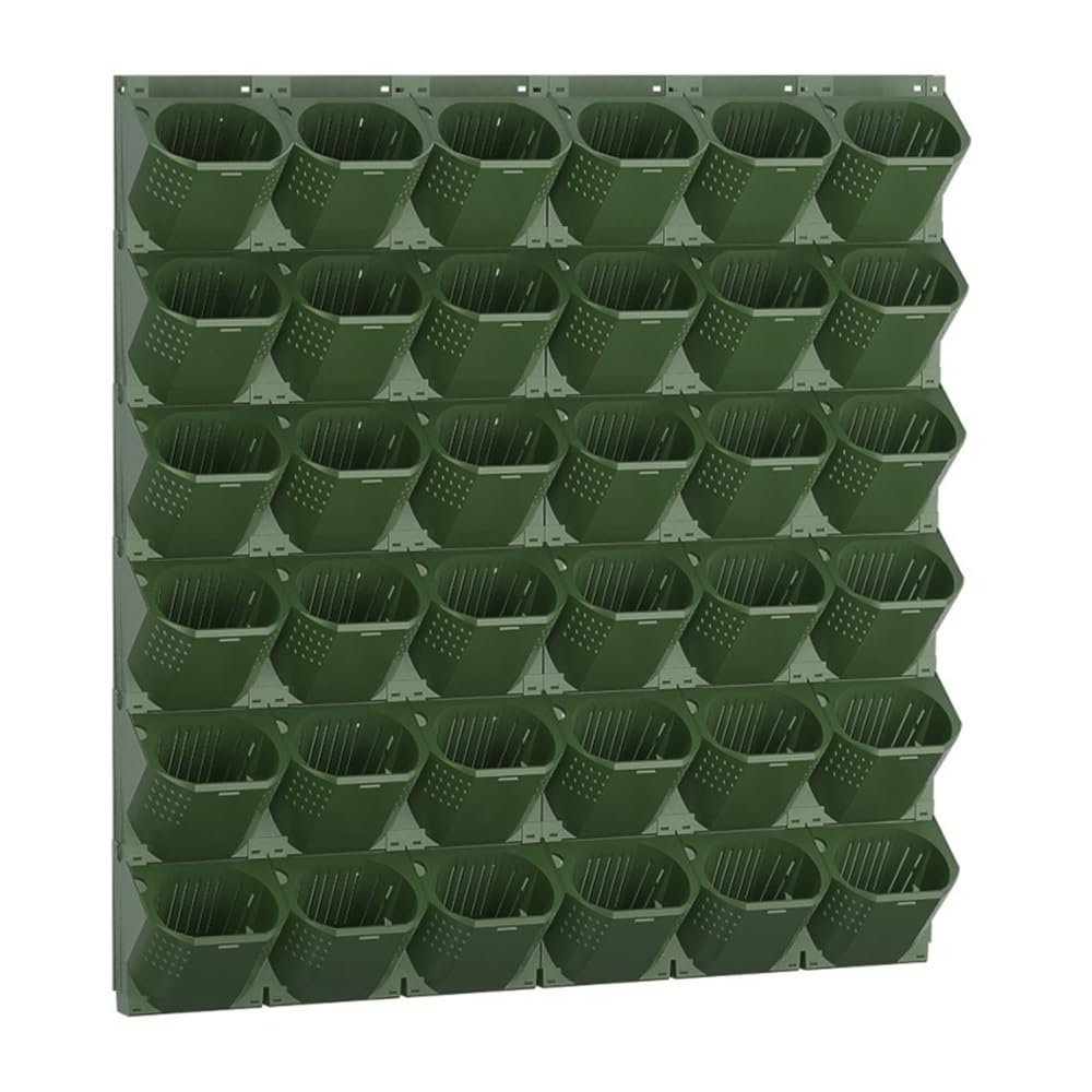 Pbicfgau Vertical Wall Planter with 36 Pots, 12PCS Wall-Mounted Flower Pot Holder, Indoor and Outdoor Garden Plastic Planters for Flowers, Vegetables, Grass