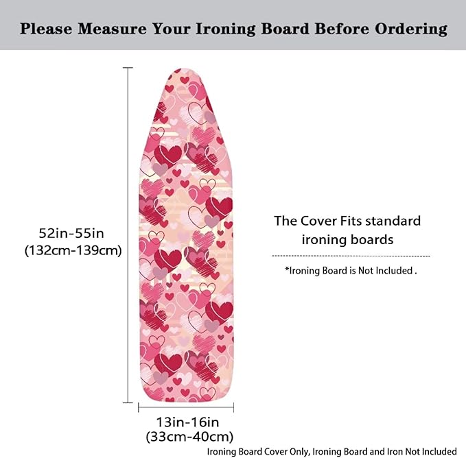 Love Heart Ironing Board Cover Standard Size Romantic Iron Board Cover