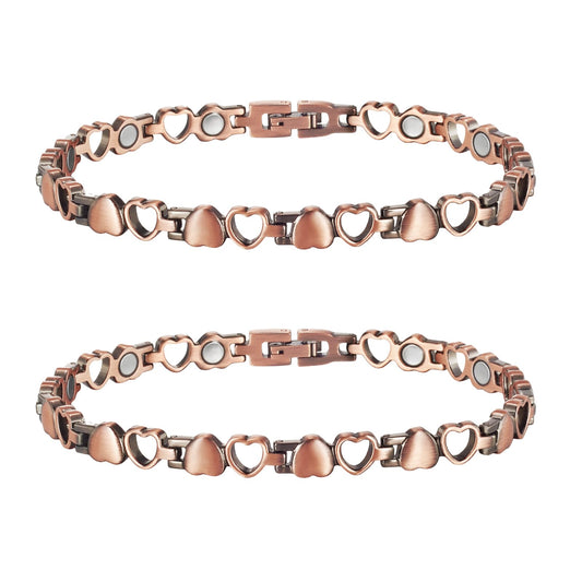 MagVIVACE Pure Copper Anklet for Women, Magnetic Ankle Bracelet with Magnet (Type A -2pcs)