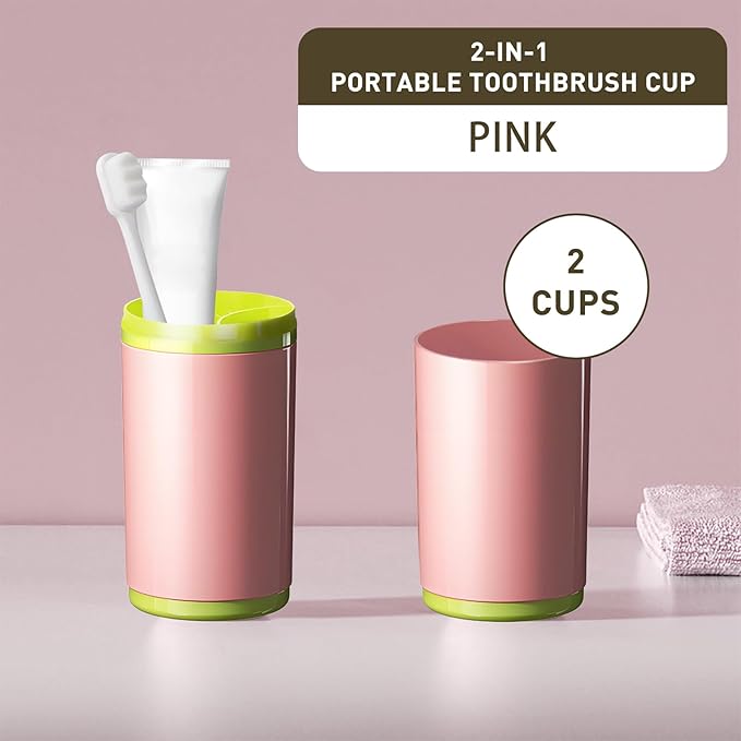 Toothbrush Cup with Cover – Leak-Proof Seal, Large Capacity