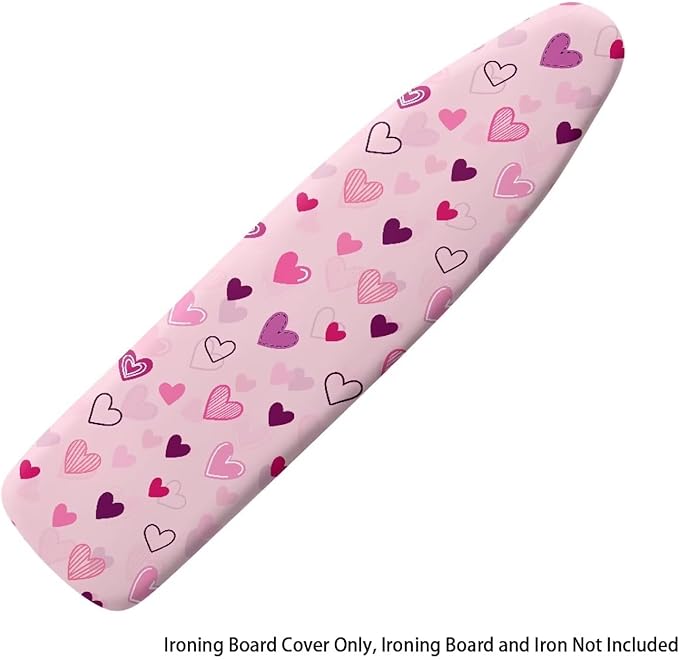 Pink Hearts Ironing Board Cover Soft Stain Resistant Ironing Board Cover