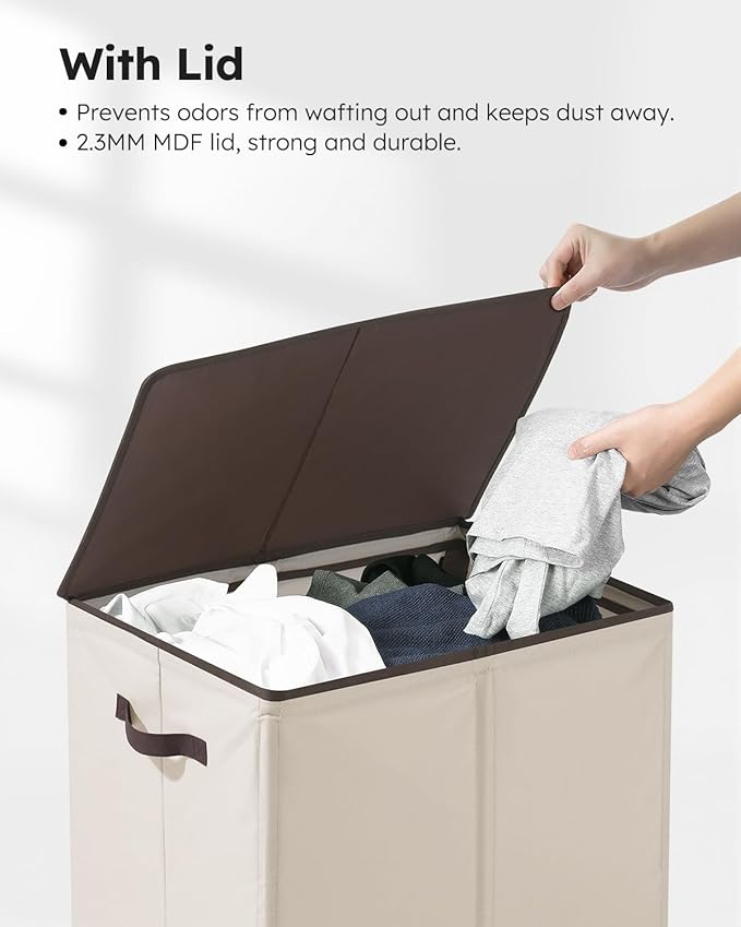 SOLEDI Laundry Hamper with Lid 130L Large & Tall Collapsible Laundry Basket