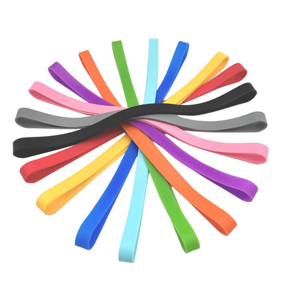 RLECS 12PCS Beach Chair Silicone Strap 300x10x1mm Towel Retention Elastic Band Suitable for Sealing Food Bag Organising Data Cable Securing Dust Cover