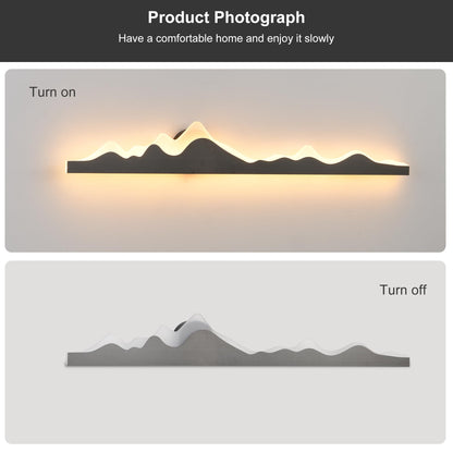 Qcyuui Wall Sconce with Remote Control 47.2inch Dimmable LED Wall Lights Black Led Wall Sconce Indoor Mountain Shape Wall Lamps for Living Room Bedroom Hallway,24W