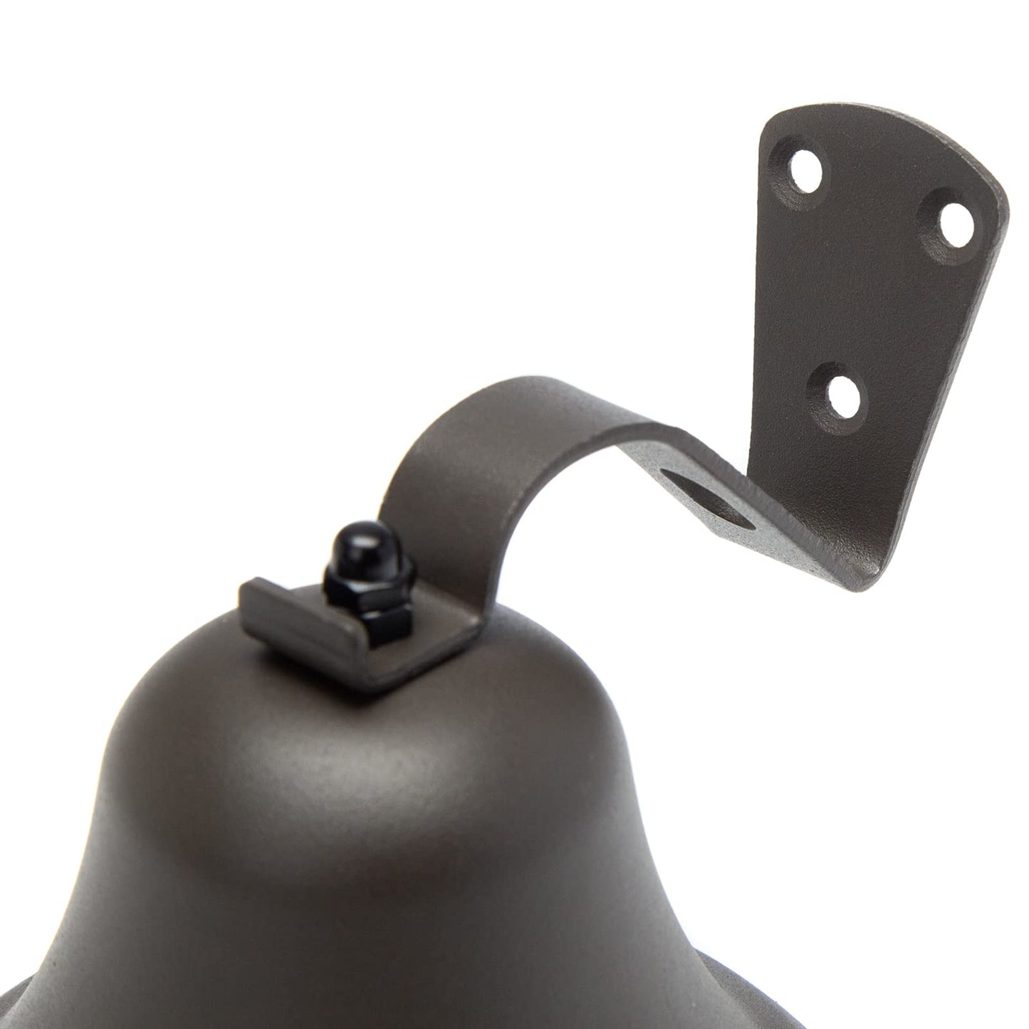 Black Hanging Dinner Bell with Outdoor Mount, Indoor Use, Nautical/Door/Church Design, Rope Included