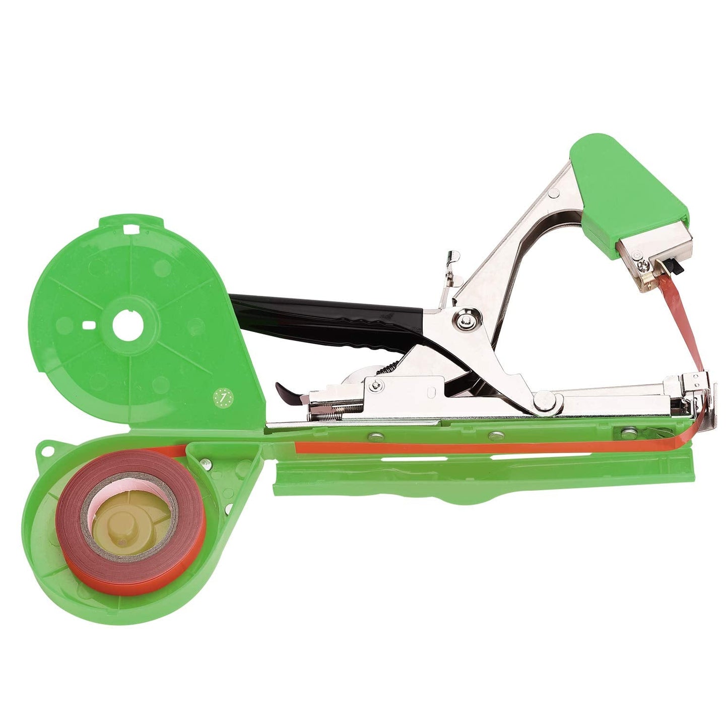 Yolando Plant Tying Machine Tape Tool for Tomatoes Peppers Grapes Cucumbers and Vining Vegetables Quickly and Easily Tie, Great for Gardeners Farmers, with Tapes, Spare Parts, Staples - Green