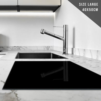 Black Chopping Board | Glass Worktop Saver 40 x30cm