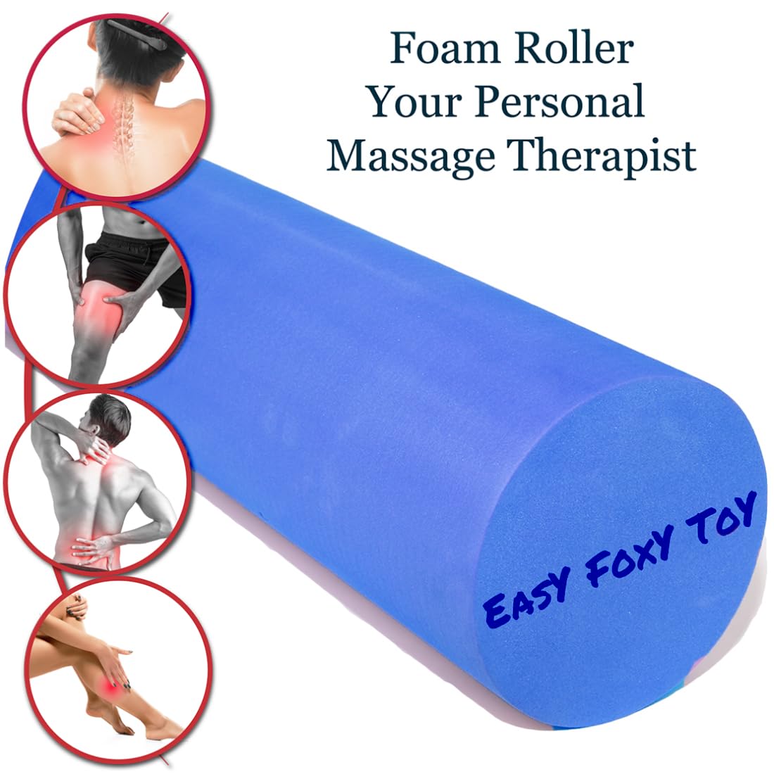 Foam Roller Back Leg Muscle Pain - Small Size Medium Density EVA Muscle Recovery Roll Ø3.75"x18" for Physical Therapy, Helps as Spine Cracker Stretcher